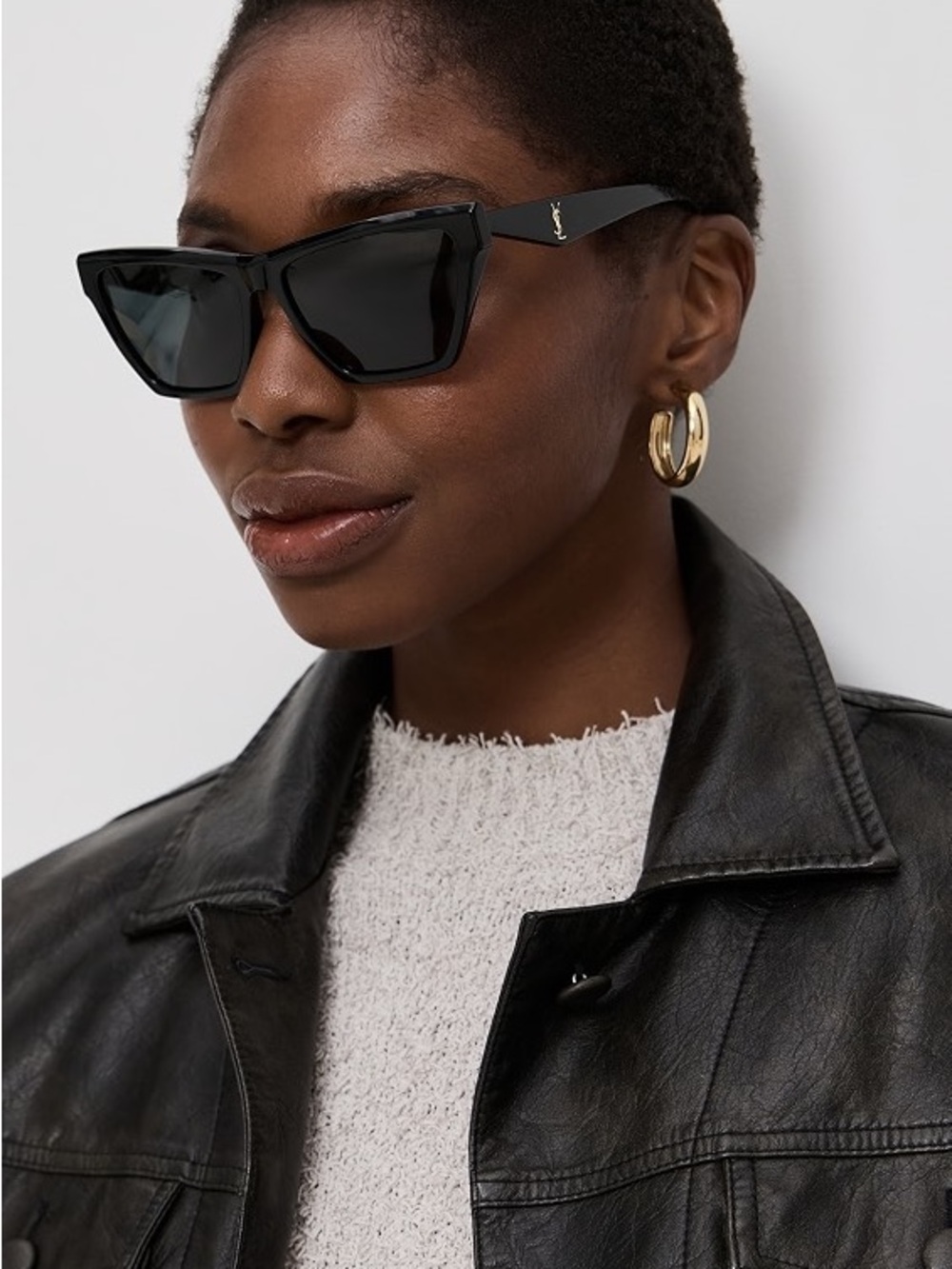Saint Laurent Black Cat-Eye Sunglasses
